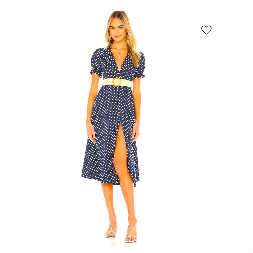 WE WORE WHAT — Vintage Inspired Navy Polka Dot Dress
